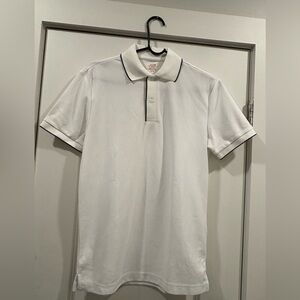 fresh White Polo with Black Contrast Trim - Men's
